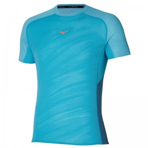 Mizuno Aero Tee Tシャツ メンズ 青 | JP-079523