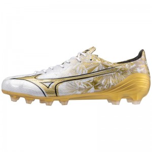 Mizuno Alpha Elite サッカーシューズ メンズ 白 ゴールド | JP-261934