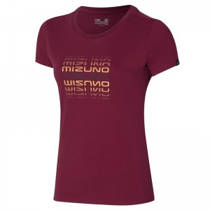 Mizuno Athletics Mizuno Tee Tシャツ レディース 暗赤 | JP-385019