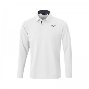 Mizuno Breath Thermo L/S Polo メンズ 白 | JP-281756