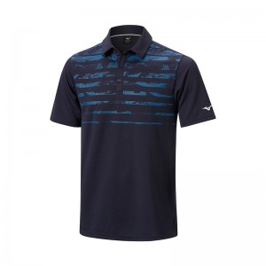 Mizuno Breath Thermo 冬の Jacquet Polo メンズ ネイビー | JP-508427