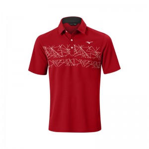 Mizuno Breath Thermo グラフィック Polo メンズ 赤 | JP-584207