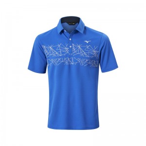 Mizuno Breath Thermo グラフィック Polo メンズ 青 | JP-725869