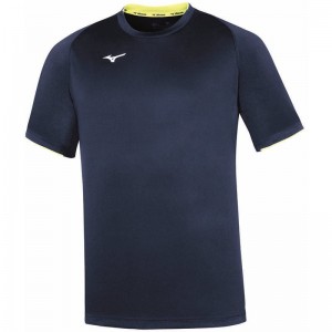 Mizuno Core SS Tee Tシャツ メンズ ネイビー 黄色 | JP-318205