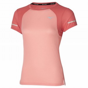 Mizuno Dryaeroflow Tee Tシャツ レディース アプリコット ピンク | JP-153840