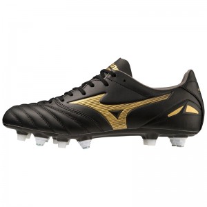 Mizuno Morelia Neo IV Pro サッカーシューズ メンズ 黒 ゴールド 黒 | JP-643851