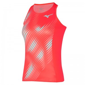 Mizuno Printed Tank タンクトップ レディース コーラル 色 | JP-573920