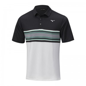 Mizuno Quick Dry Oceanic Polo メンズ 黒 | JP-340596