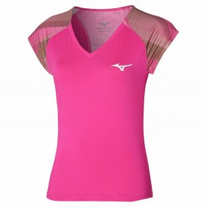 Mizuno Release Printed Tee Tシャツ レディース ピンク | JP-295048