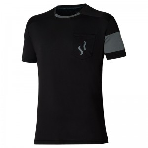 Mizuno Sergio Ramos カジュアル Tee Tシャツ レディース 黒 | JP-437265