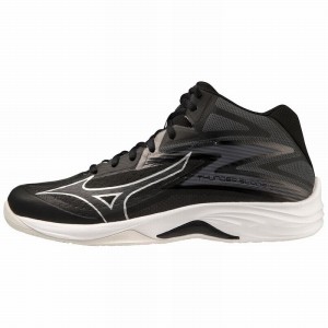 Mizuno Thunder Blade Z ミッドカット バレーボールシューズ メンズ 黒 シルバー | JP-046219