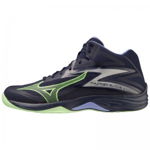 Mizuno Thunder Blade Z ミッドカット バレーボールシューズ メンズ 青 緑 | JP-092634