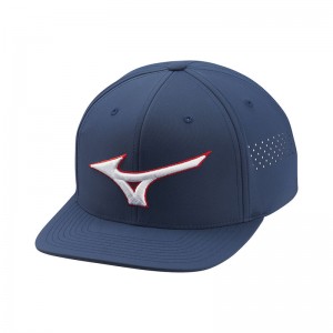 Mizuno Tour フラット Snapback ハット レディース ネイビー | JP-162350