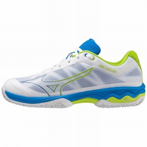 Mizuno Wave Exceed Light パデルシューズ メンズ 白 青 ライト緑 | JP-581629