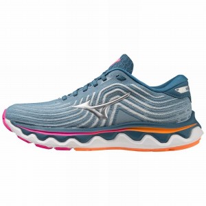 Mizuno Wave Horizon 6 ランニングシューズ レディース 青 シルバー | JP-514906