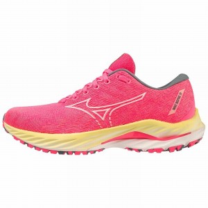 Mizuno Wave Inspire 19 ランニングシューズ レディース ピンク 白 | JP-083572