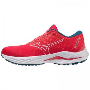 Mizuno Wave Inspire 19 ランニングシューズ レディース ピンク 白 青 | JP-915407