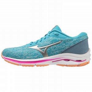 Mizuno Wave Kizuna 3 ランニングシューズ レディース 青 シルバー ライトオレンジ | JP-940286