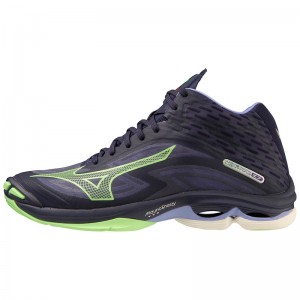 Mizuno Wave Lightning Z7Mid バレーボールシューズ レディース ネイビー | JP-530629