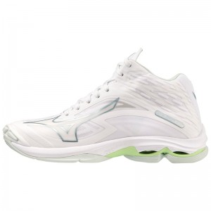 Mizuno Wave Lightning Z7 ミッドカット バレーボールシューズ レディース 白 | JP-596207