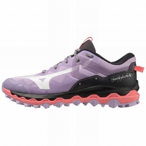 Mizuno Wave Mujin 9 トレイルランニングシューズ レディース 紫 白 オレンジ コーラル 色 | JP-167530