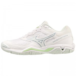 Mizuno Wave Phantom 3 ハンドボールシューズ レディース 白 緑 | JP-405179