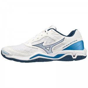 Mizuno Wave Phantom 3 ハンドボールシューズ レディース 白 青 | JP-753189