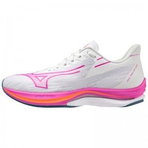 Mizuno Wave Rebellion Sonic ランニングシューズ レディース 白 青 | JP-564730