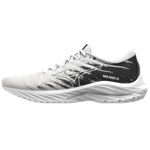 Mizuno Wave Rider 26 ランニングシューズ メンズ 白 黒 | JP-623510