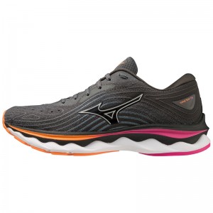 Mizuno Wave Sky 6 ランニングシューズ レディース 黒 | JP-158942