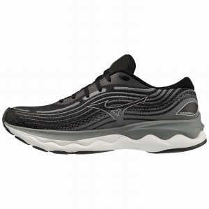 Mizuno Wave Skyrise 4 ランニングシューズ メンズ 黒 白 | JP-190358