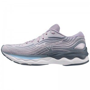 Mizuno Wave Skyrise 4 ランニングシューズ レディース 紫 白 青 | JP-201589