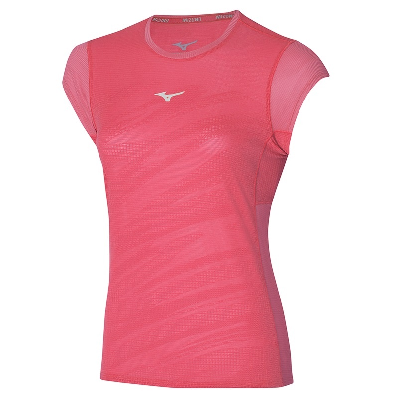 Mizuno Aero Tee Tシャツ レディース コーラル 色 | JP-583176