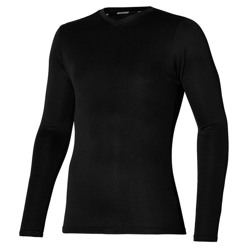 Mizuno BT Under V Neck Longsleeve トップス メンズ 黒 | JP-810346