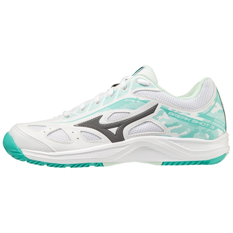 Mizuno Breakshot 3 AC テニスシューズ レディース 白 緑 | JP-036824