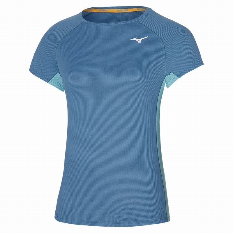 Mizuno Dryaeroflow Tee Tシャツ レディース 青 | JP-324760