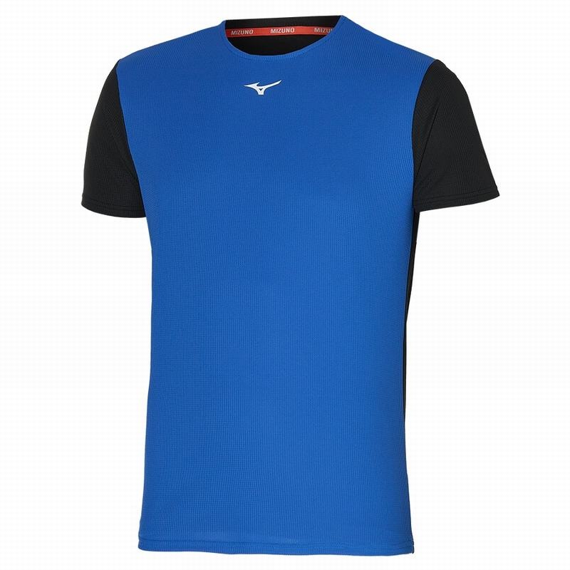 Mizuno Dryaeroflow Tee Tシャツ メンズ 青 黒 | JP-128307