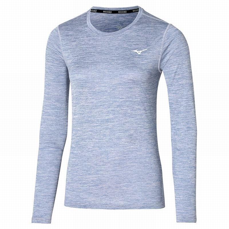 Mizuno Impulse Core LS Tee Tシャツ レディース 青 | JP-859376