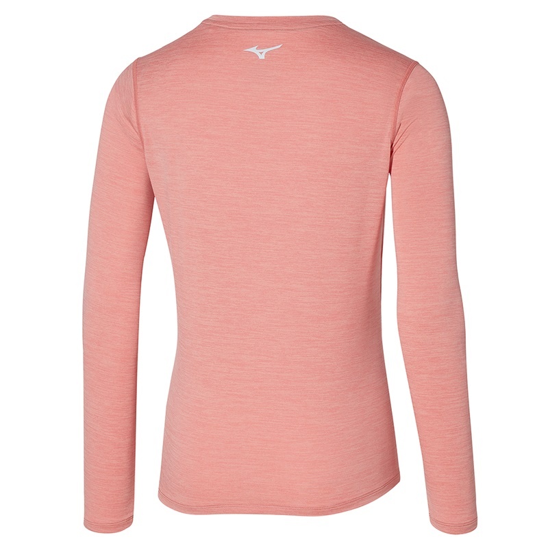 Mizuno Impulse Core LS Tee Tシャツ レディース コーラル 色 | JP-806395