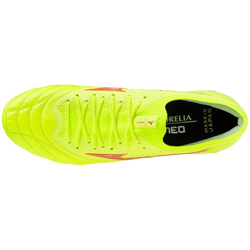 Mizuno Morelia Neo IV Beta Japan サッカーシューズ レディース 黄色 コーラル 色 | JP-138254