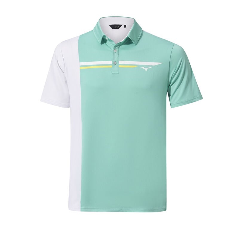 Mizuno QD Elite Panel Polo メンズ 緑 白 | JP-683721