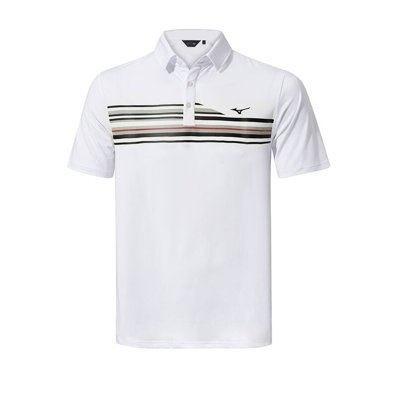 Mizuno QD Elite Stripe Polo メンズ 白 | JP-301498