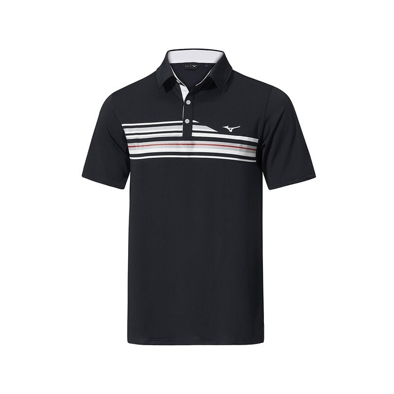 Mizuno QD Elite Stripe Polo メンズ 黒 | JP-983617