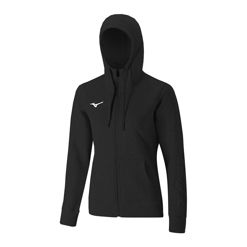 Mizuno Sweat FZ パーカー レディース 黒 | JP-674389