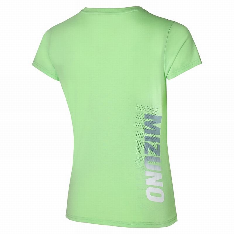 Mizuno Tee Tシャツ レディース 緑 | JP-973105