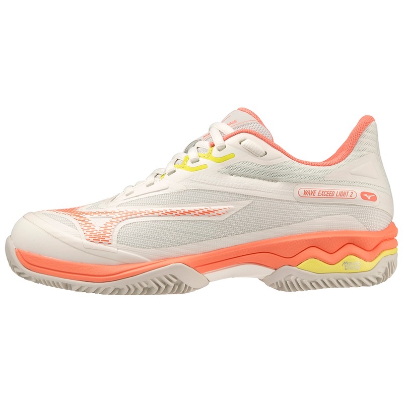 Mizuno Wave Exceed Light 2 テニスシューズ レディース 白 オレンジ | JP-862954