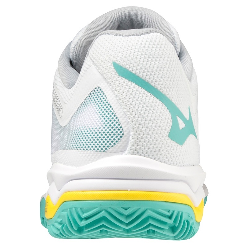 Mizuno Wave Exceed Light CC テニスシューズ レディース 白 ターコイズ | JP-573184