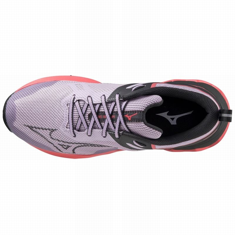 Mizuno Wave Ibuki 4 トレイルランニングシューズ レディース 紫 黒 オレンジ コーラル 色 | JP-679018