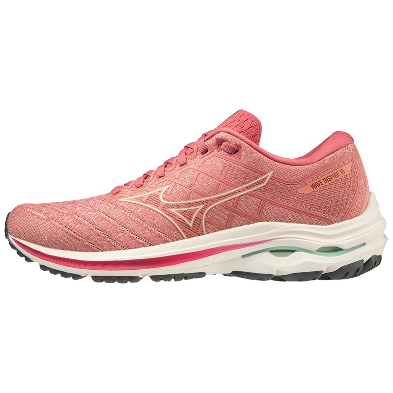 Mizuno Wave Inspire 18 ランニングシューズ レディース コーラル 色 | JP-983250