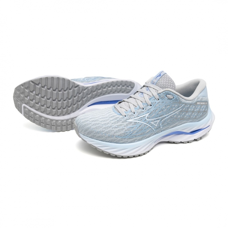 Mizuno Wave Inspire 20 ワイド ランニングシューズ レディース 青 | JP-082654